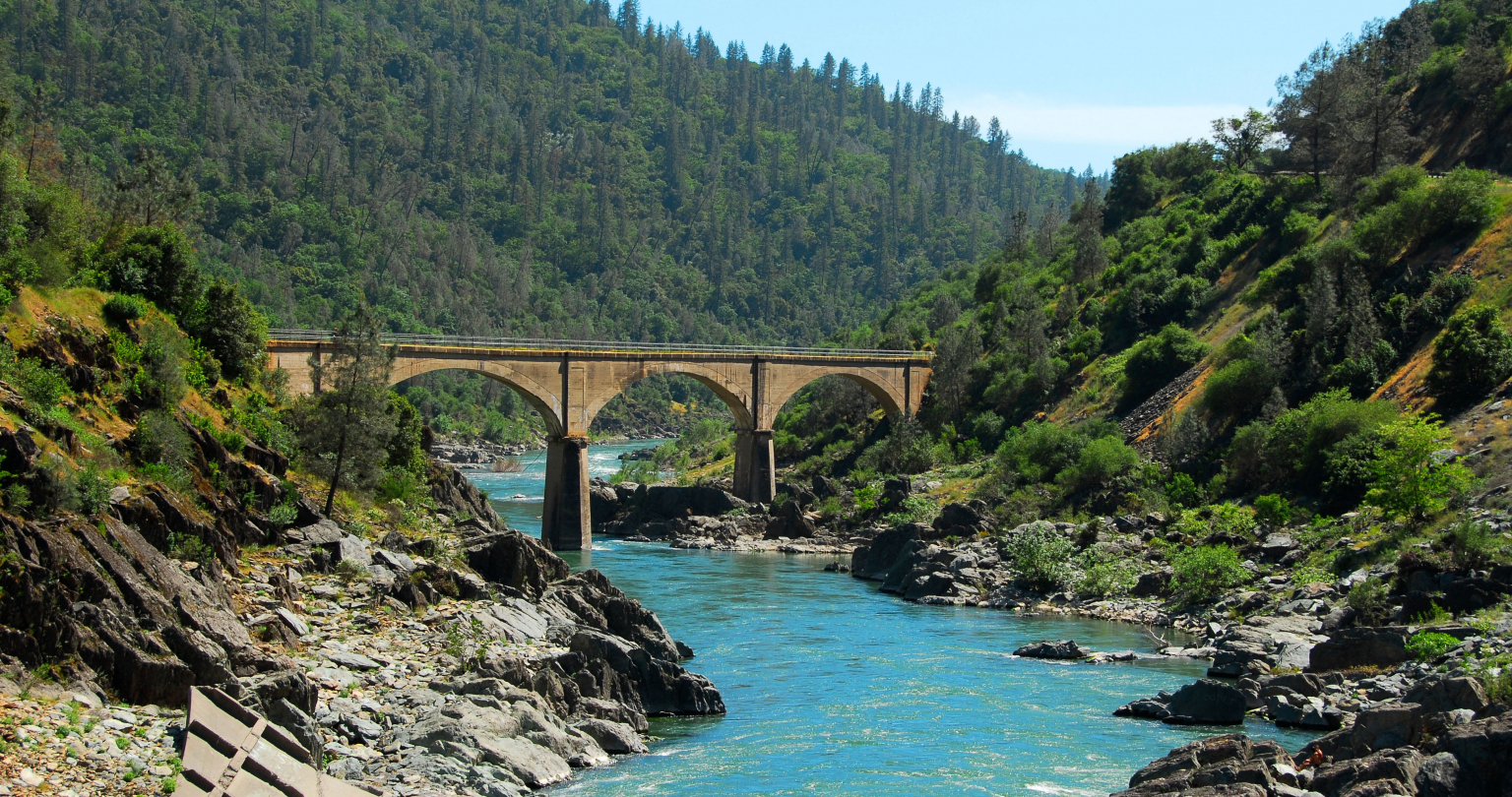 Bridge over the South fork of the American River in the Gold Country near Auburn, California